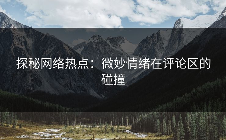 探秘网络热点:微妙情绪在评论区的碰撞